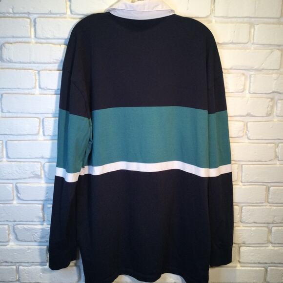 Perry Ellis America Rugby Color Block Retro Polo XXL - Picture 2 of 8